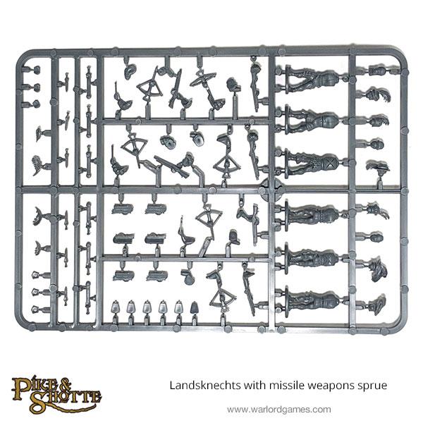 Pike & Shotte Landsknecht Missile Troops single sprue 28mm