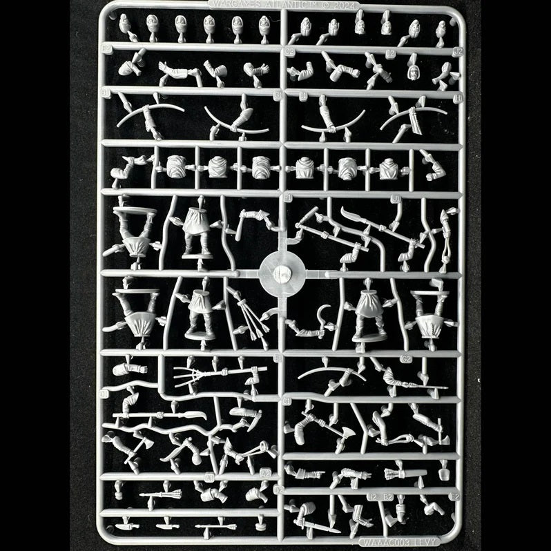 Wargames Atlantic Peasant Levy (1100-1350) SINGLE SPRUE 28mm